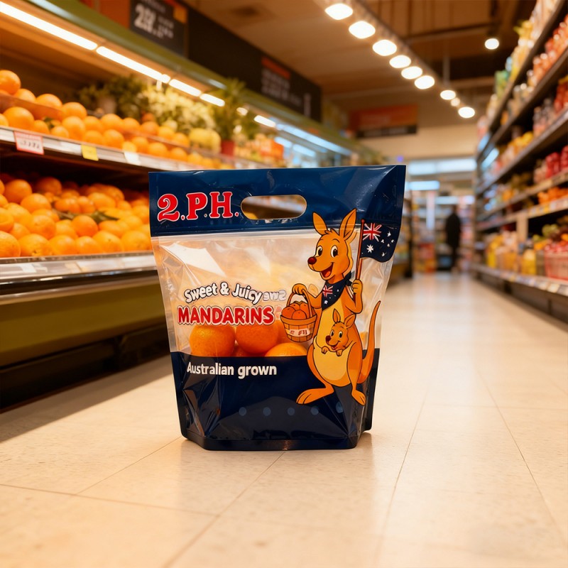 টাটকা ফল শ্বাস-প্রশ্বাসযোগ্য স্ব-স্থায়ী জিপার ব্যাগ